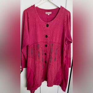 Bluefish brand size 0 (up to US size 10) Button Front aAsymmetrical Tunic Artsy